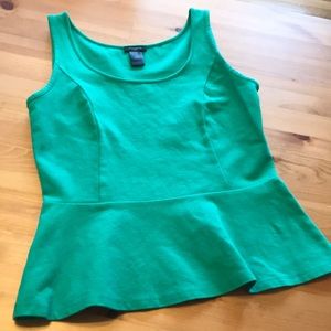 Ann Taylor Green Peplum Top